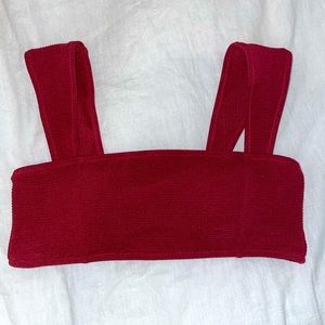 Textured maroon bikini top